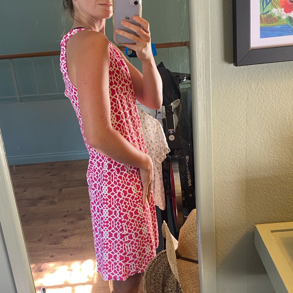 Jude Connally pink and white patterned dress size XS NWOT